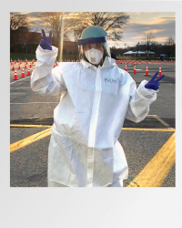 Nurse wearing PPE.
